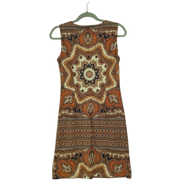 J McLaughlin Catalina Cloth Shift Dress Geometric All Over Print Size Medium - Picture 2 of 5